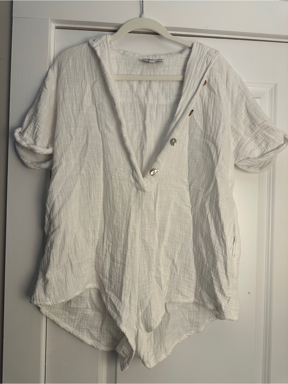 Lightweight White Women's Gauze Romper